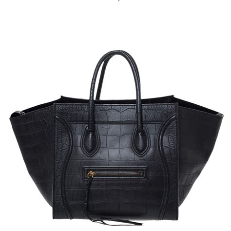 celine medium luggage phantom handbag black nubuck|celine messengers phantom bag.